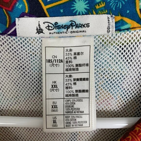 Disney Parks Attractions Badges Camp Collar Vented Butto-up Shirt XL - Picture 8 of 11